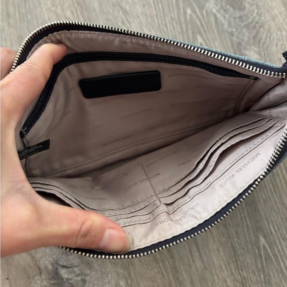 Michael Kors Blue Denim Buckle Clutch Wristlet - Picture 5 of 7